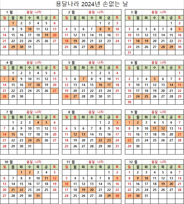 2025년 손 없는 날